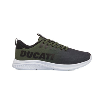 Scarpe sportive verde militare e nere effetto sfumato da uomo con logo laterale Ducati Shade, Brand, SKU s321000709, Immagine 0